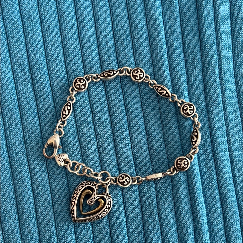 Brighton Silver Heart Charm Bracelet